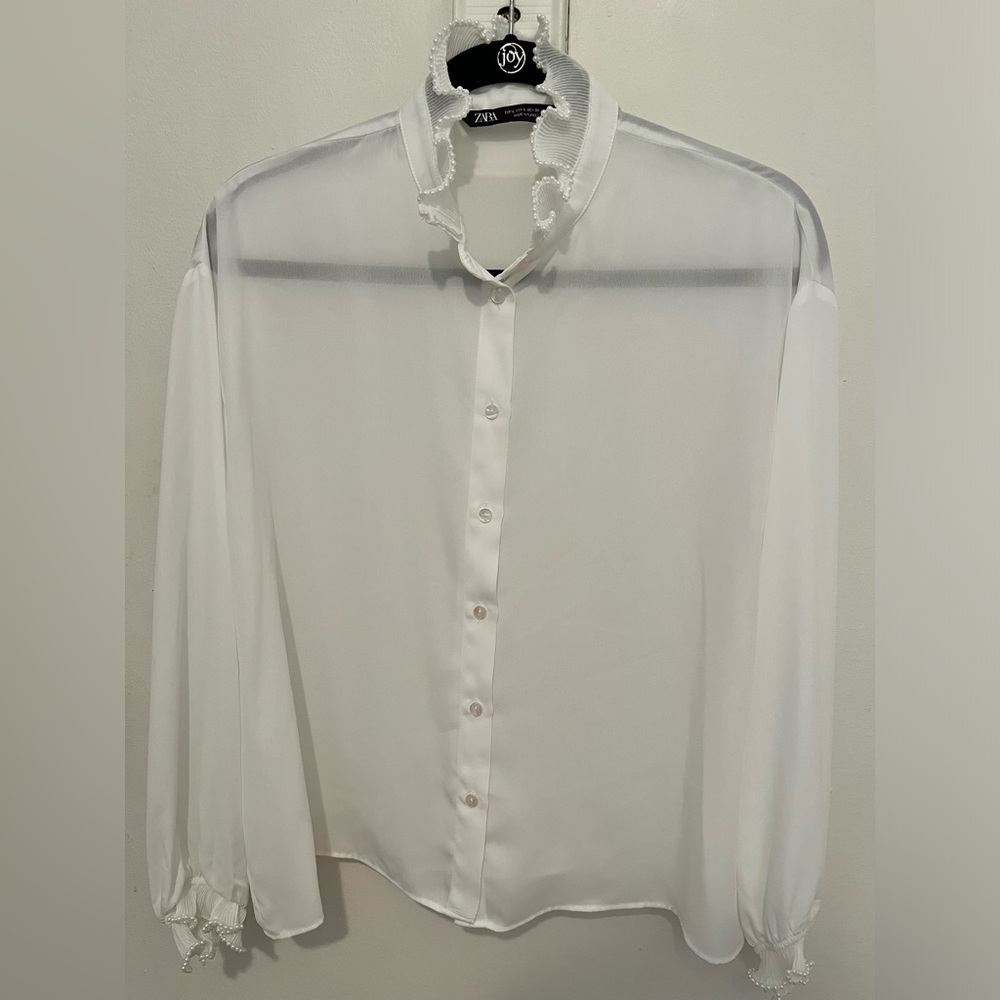 Zara Pearl Bouse | Sz. L | NWOT